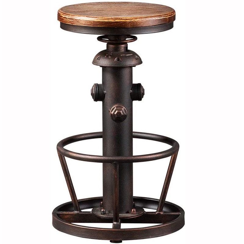 Williston Aged Steampunk Deco Industrial Round Bottom Adjustable